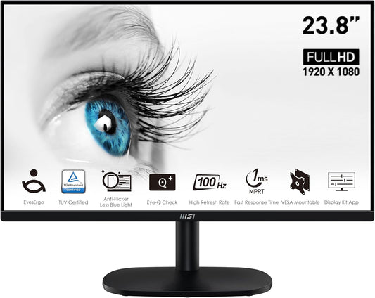 MSI PRO MP245V 24 FHD IPS Monitor - FreeSync, HDR, 100Hz