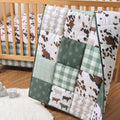 Peanutshell 3 Piece Crib Bedding Set Boho Farm - Cute Cow Patchwork