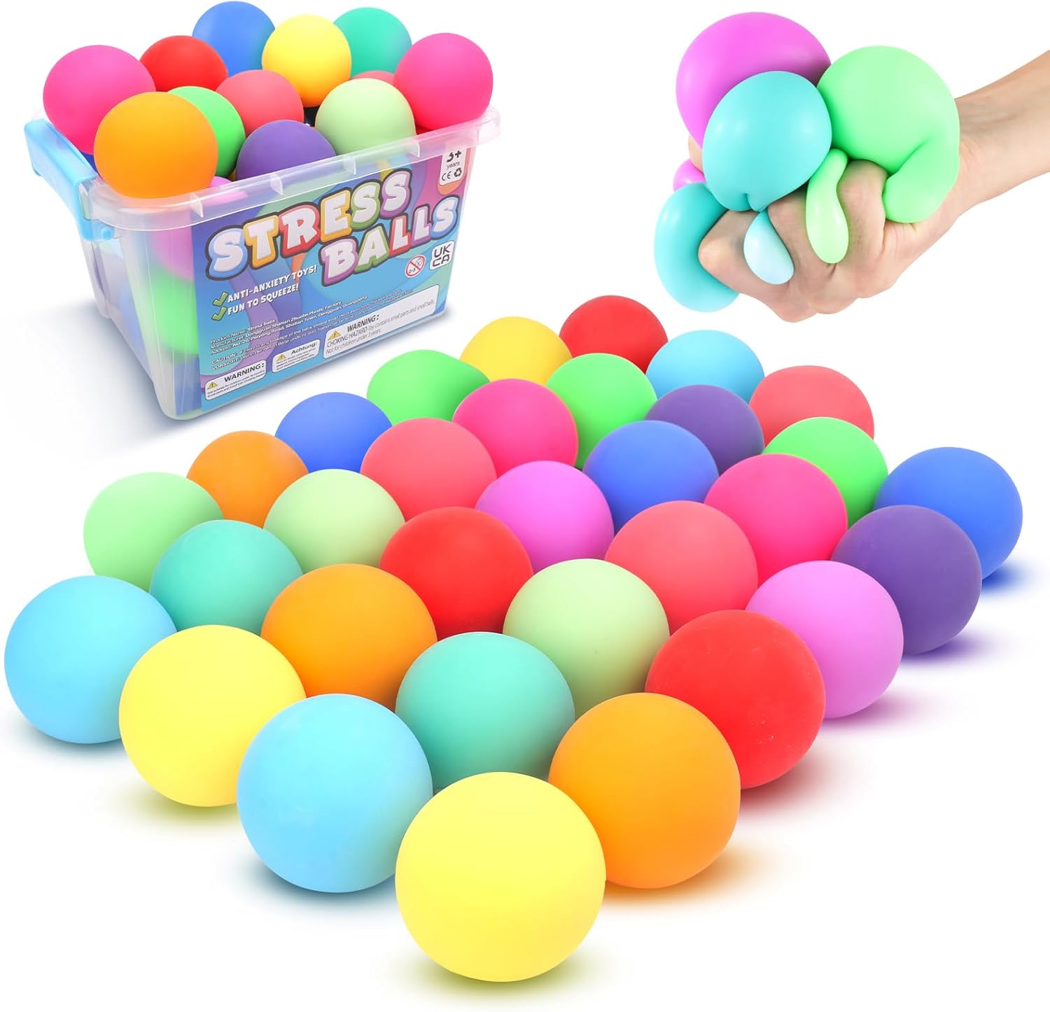 Slow Rising Stress Balls for Anxiety Relief - 32 Pack Fidget Toys