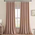 Joydeco Velvet Curtains Rose Beige Blackout Thermal Insulated