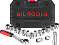 Pass Through Socket Set 17PCS 3/8 in & 1/2 in - Dual Mode Ratchet