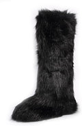 Faux Fur Boots for Women Knee High Furry Fluffy Winter Boots