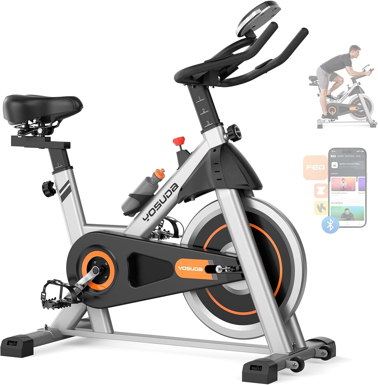 YOSUDA Exercise Bike with Smart App and 300 lb Capacity