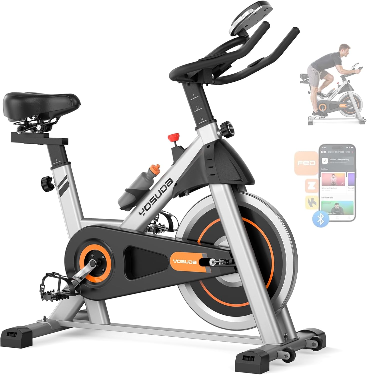 YOSUDA Exercise Bike with Smart App and 300 lb Capacity