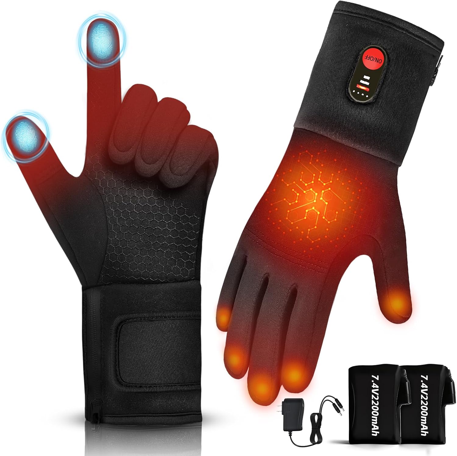 Heated Glove Liners for Men Women with 3 Heat Levels Control