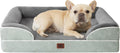 Orthopedic Dog Bed for Small Dogs Greyish Green - Memory Foam Bolster