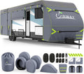 UIRWAY 600D RV Cover Travel Trailer 24-27ft - Heavy Duty Weatherproof