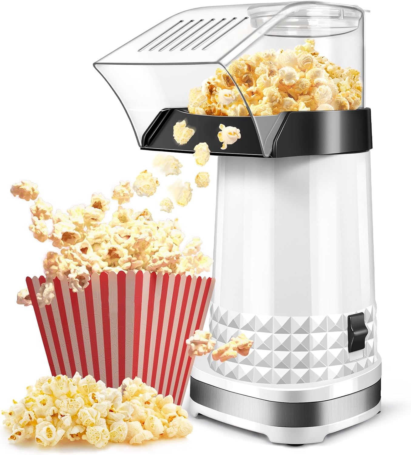 Vminno Quick & Easy Hot Air Popcorn Popper for Movie Nights
