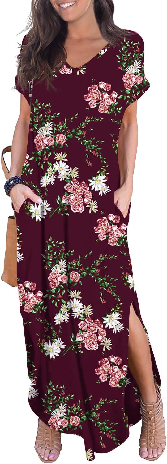 GRECERELLE Women's Casual Loose Pocket Maxi Dress for Comfort
