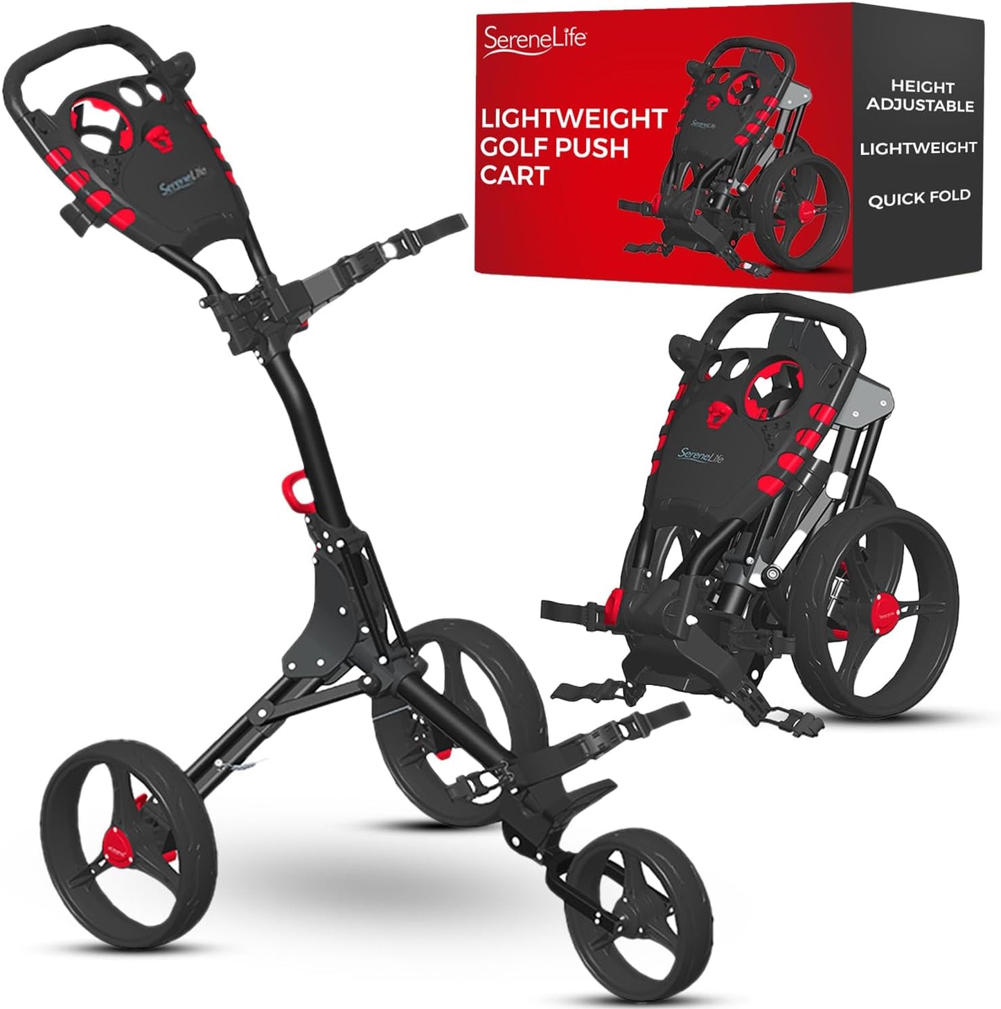SereneLife Lightweight Foldable Golf Push Cart