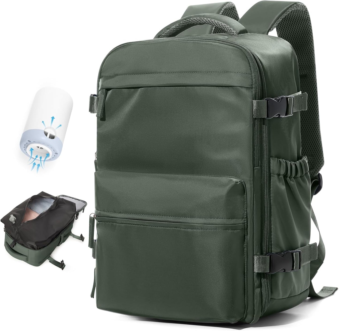 Vacuum Travel Backpack with Pump for Women and Men, 18x14x8 in