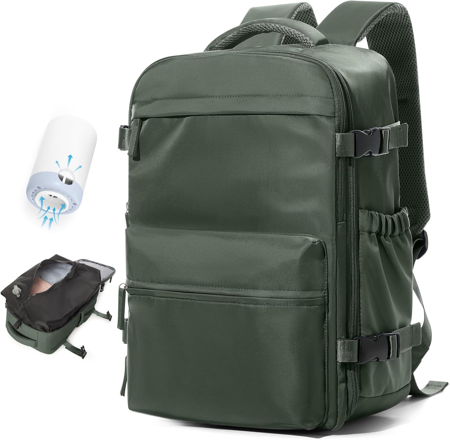 Vacuum Travel Backpack with Pump for Women and Men, 18x14x8 in