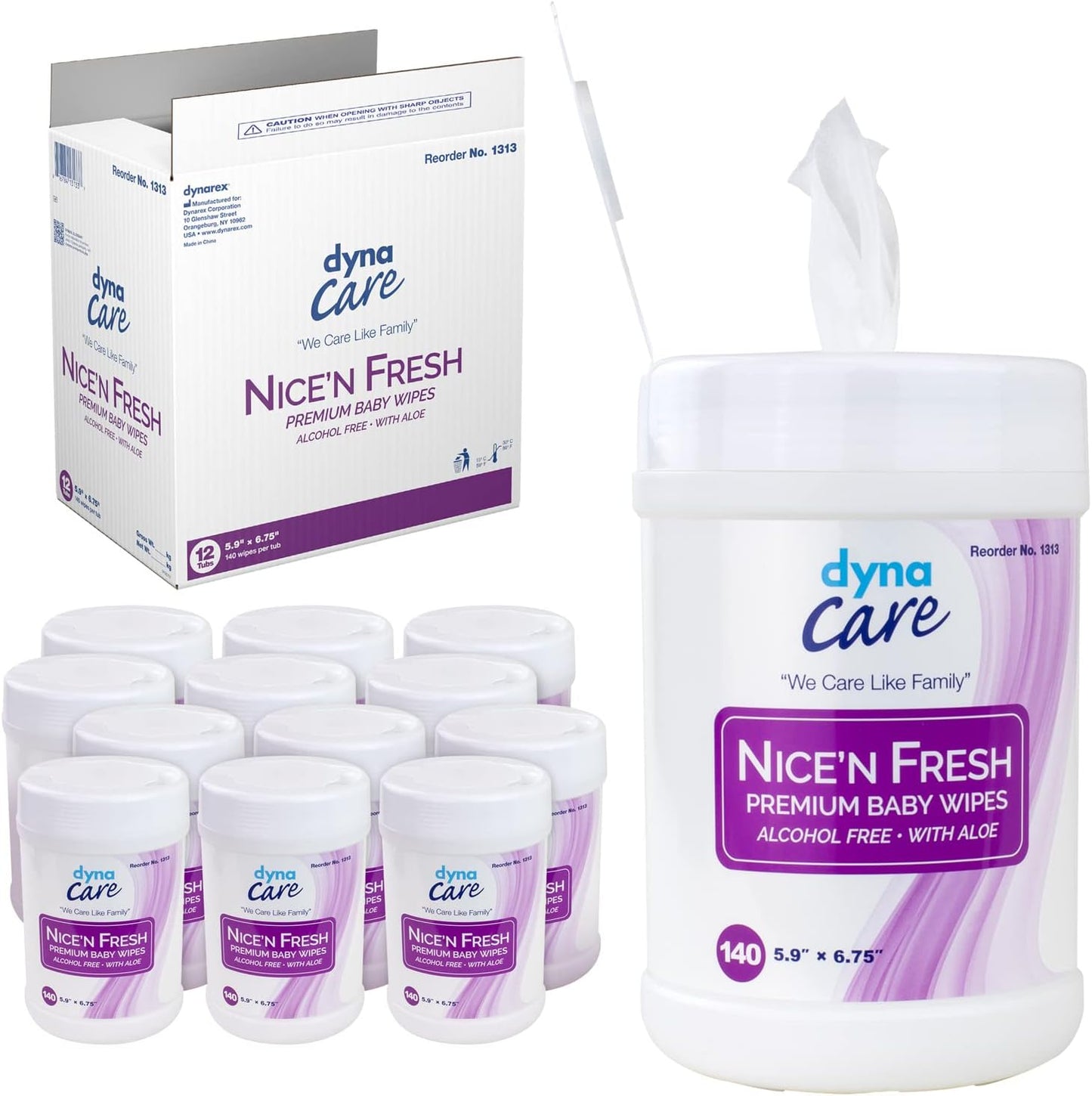 Dynarex Nice'n Fresh Baby Wipes - Gentle Moisturizing Care