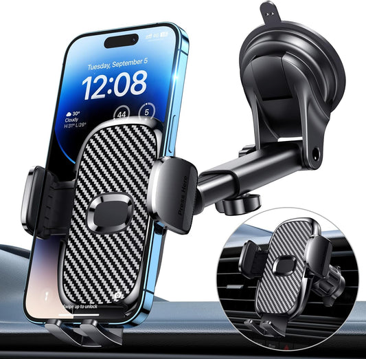 FESIYOYE Military-Grade Car Phone Holder - Secure 360 Suction
