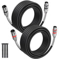 XLR Cables 50FT 2 Pack - Heavy Duty Balanced Mic Cords