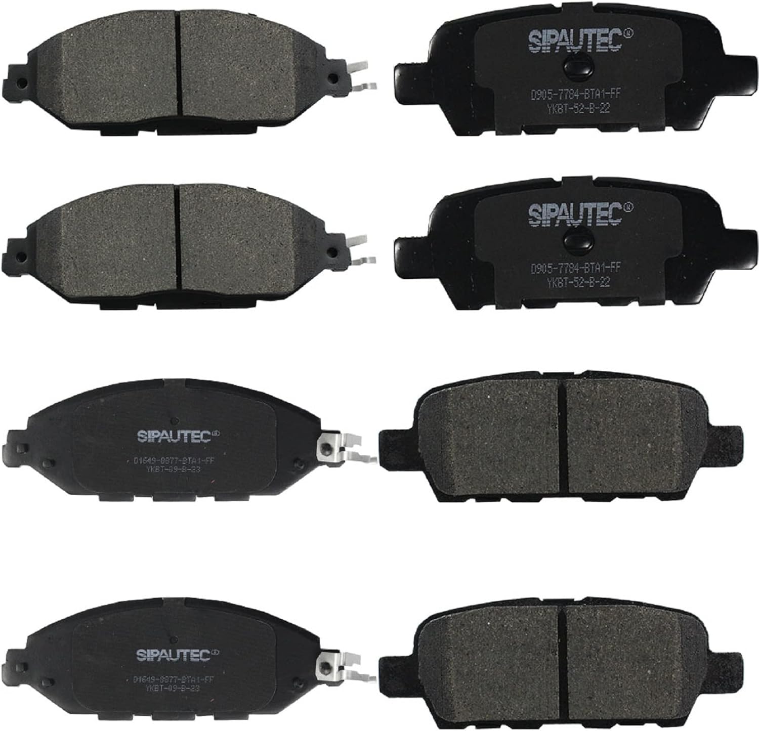 SIPAUTEC 8pcs Front Rear Ceramic Brake Pads for Nissan Pathfinder