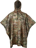 GRVCN Military Rain Poncho Camouflage Raincoat - Lightweight, Packable