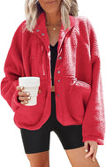 Nirovien Womens Fuzzy Fleece Jacket Button Down Sherpa (Style M5RP)