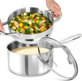 MICHELANGELO 3 Quart Stainless Steel Saucepan with Lid & Steamer