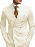 2 Piece Double Breasted Suit Men Slim Fit Blazer Pants (Style H1DW)
