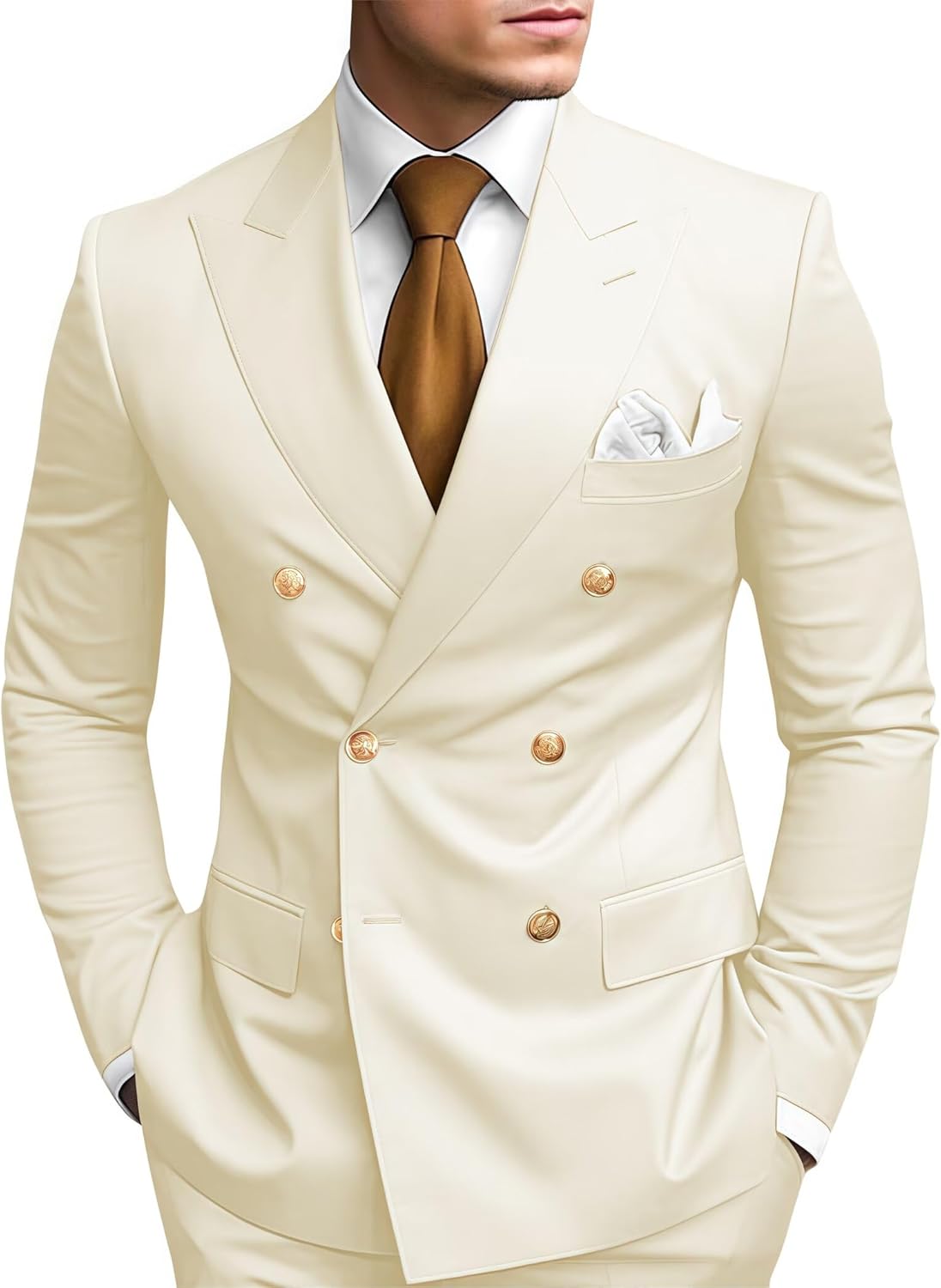 2 Piece Double Breasted Suit for Men Slim Fit Stylish Look