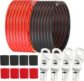 2 Gauge Battery Cable (12 ft Black, 12 ft Red) - Heavy Duty Power