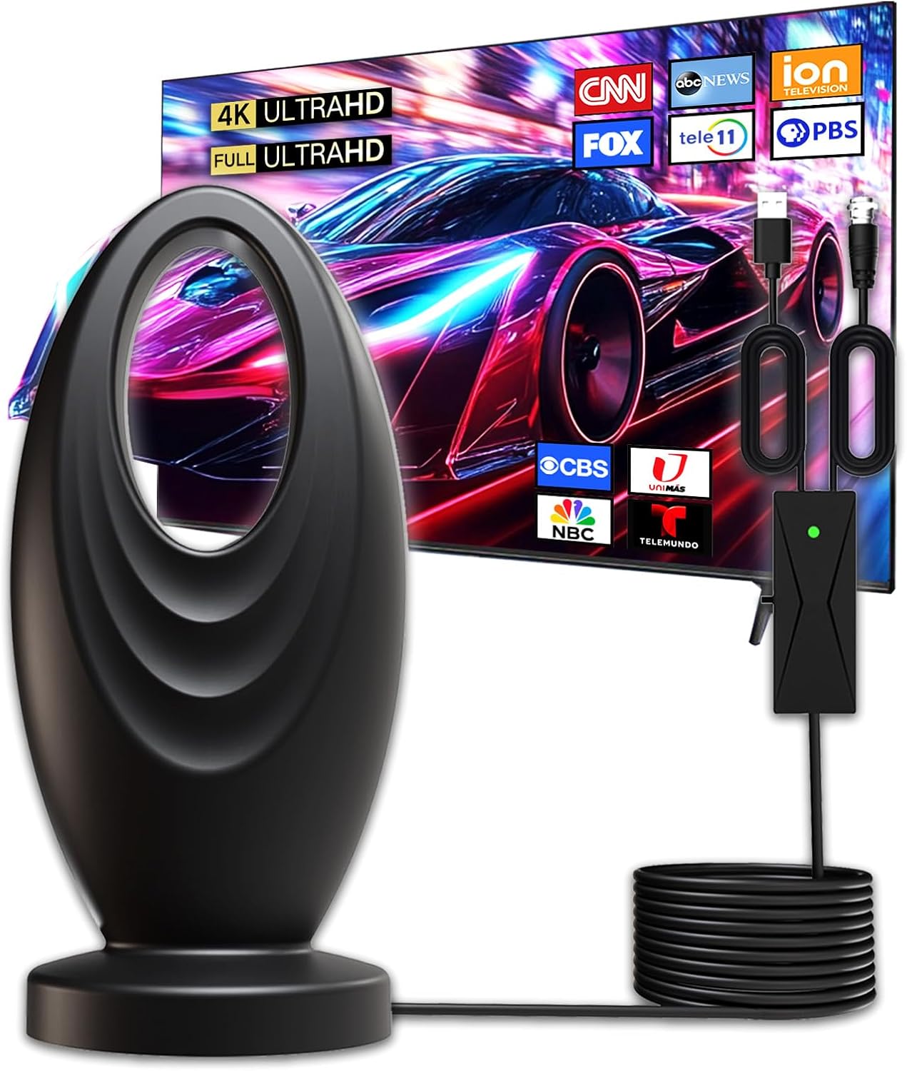Crystal Clear 4K Reception TV Antenna - 800+ Mile Long Range!