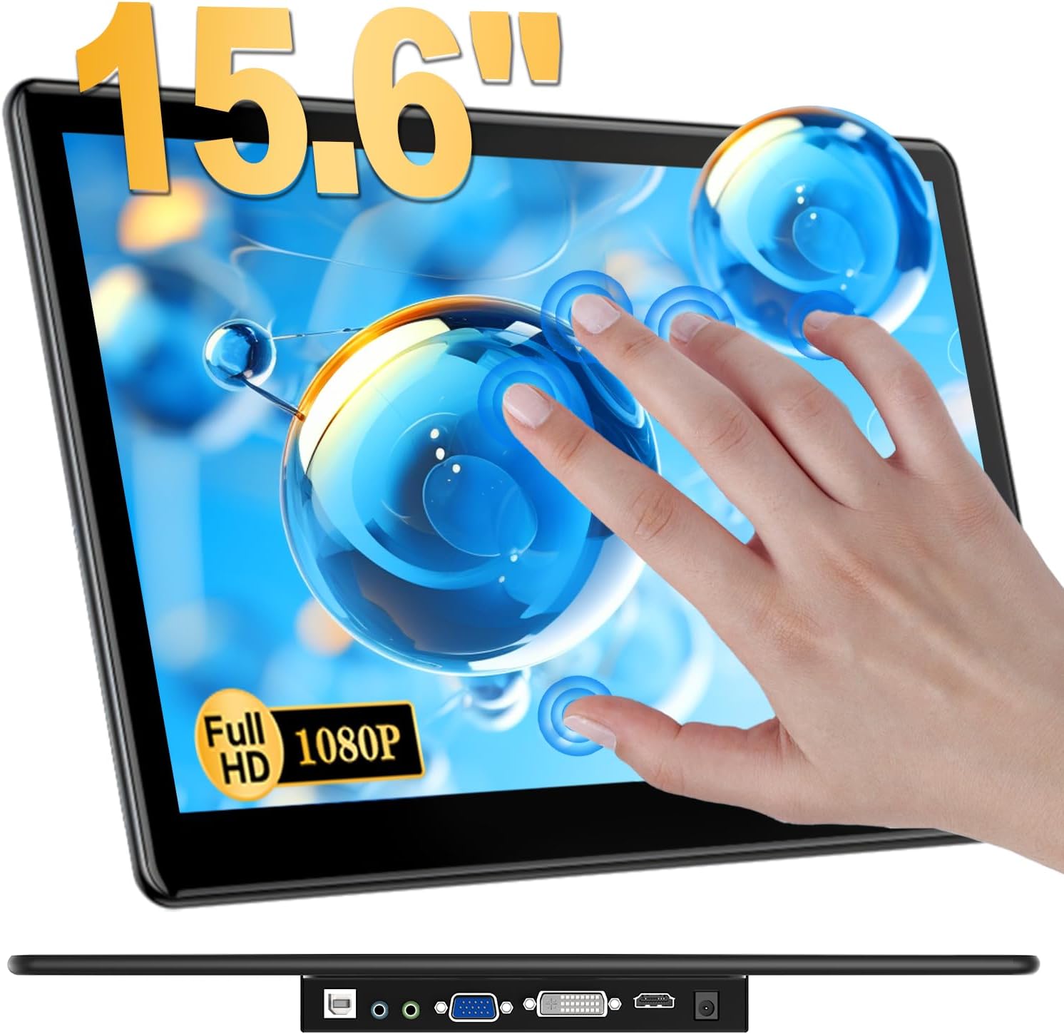Portable 15.6'' Touchscreen Monitor, VESA Display, Ultra-Slim Design - Enhance your productivity!