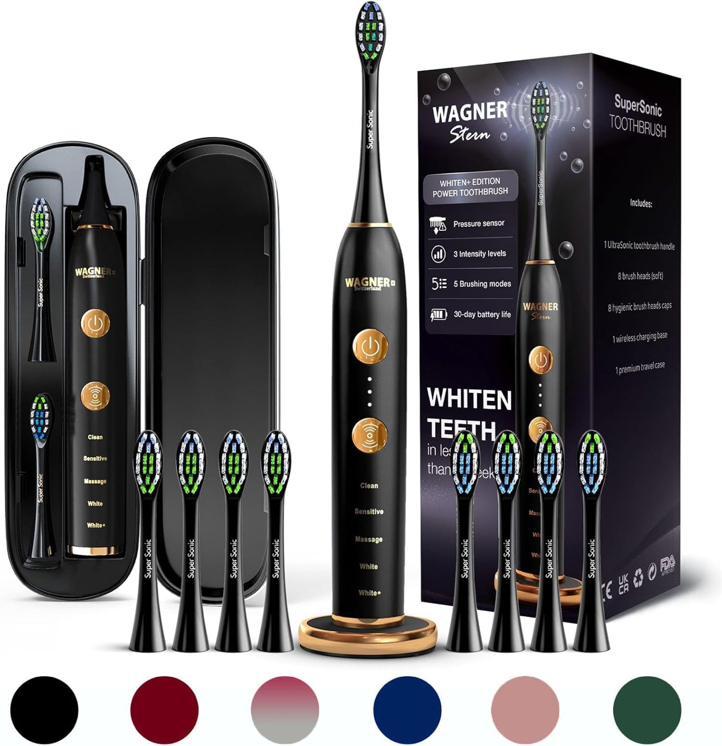Wagner Stern WHITEN+ Edition Electric Toothbrush with Travel Case