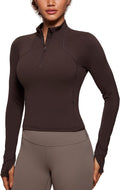 CRZ YOGA Butterluxe Half Zip Long Sleeve Crop Top - Soft