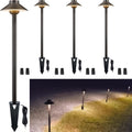 Low Voltage Landscape Lighting Brass Pathway Lights - Durable 4 Pack