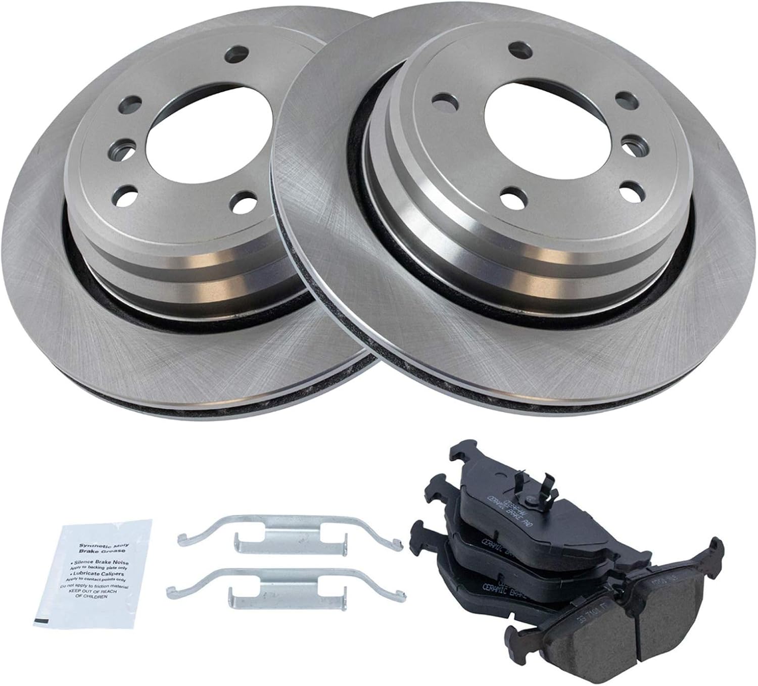 TRQ Rear Brake Pad & Rotor Kit for BMW 525i 528i 530i 540i
