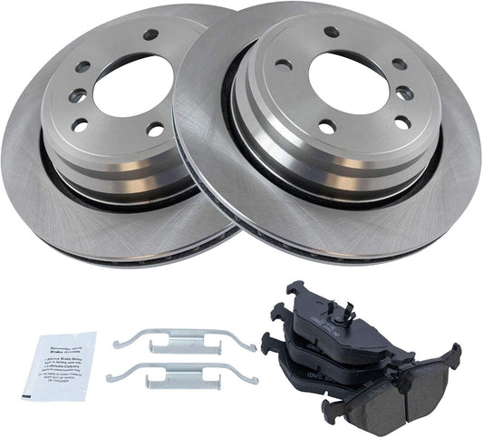 TRQ Rear Brake Pad & Rotor Kit for BMW 525i 528i 530i 540i