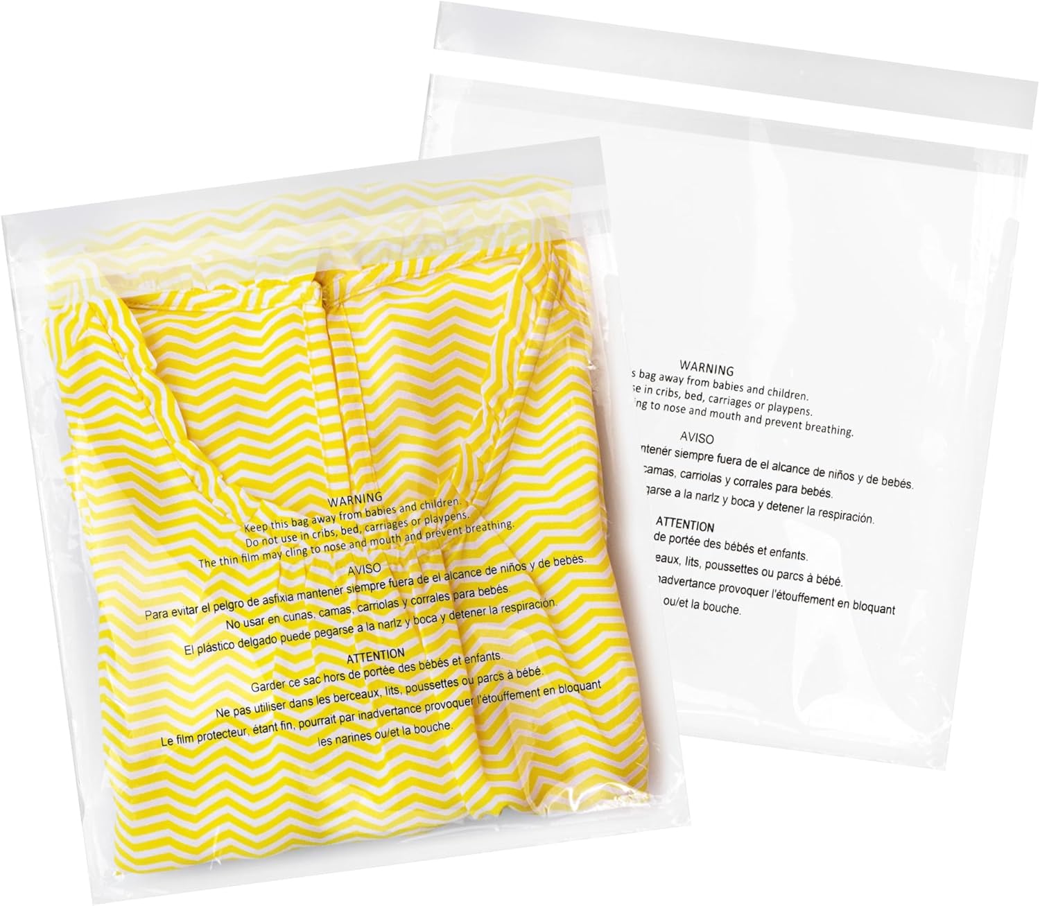 iMailer 500 Pcs Clear Poly Bags 11in x 14in with Suffocation Warning