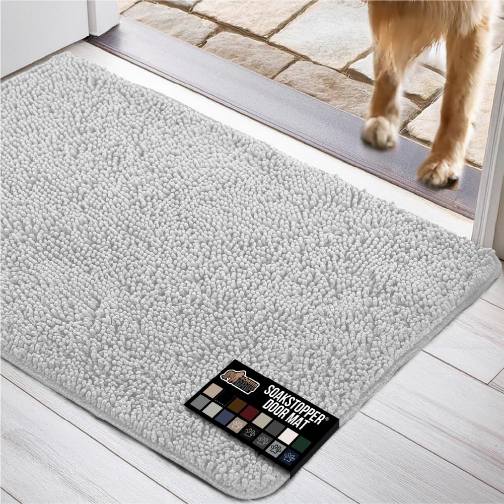 GORILLA GRIP SOAKSTOPPER Dog Door Mat for Muddy Paws and Dirt