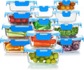 Glass Food Storage Containers Set 24 Pieces - Stackable Airtight Meal