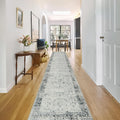 Vintage 12ft Hallway Runner Rug - Soft Washable Non-Slip Carpet