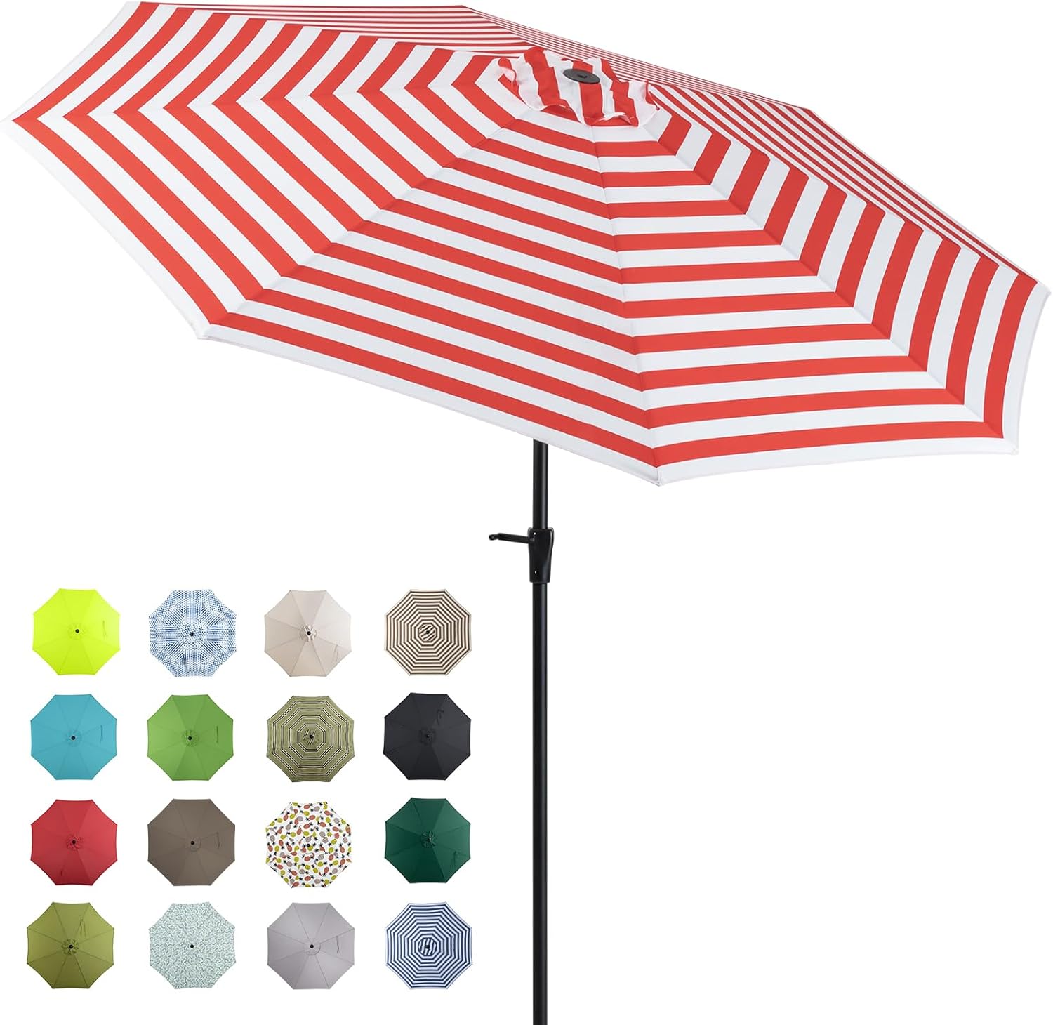 Tempera Patio Market Outdoor Table Umbrella with Auto Tilt