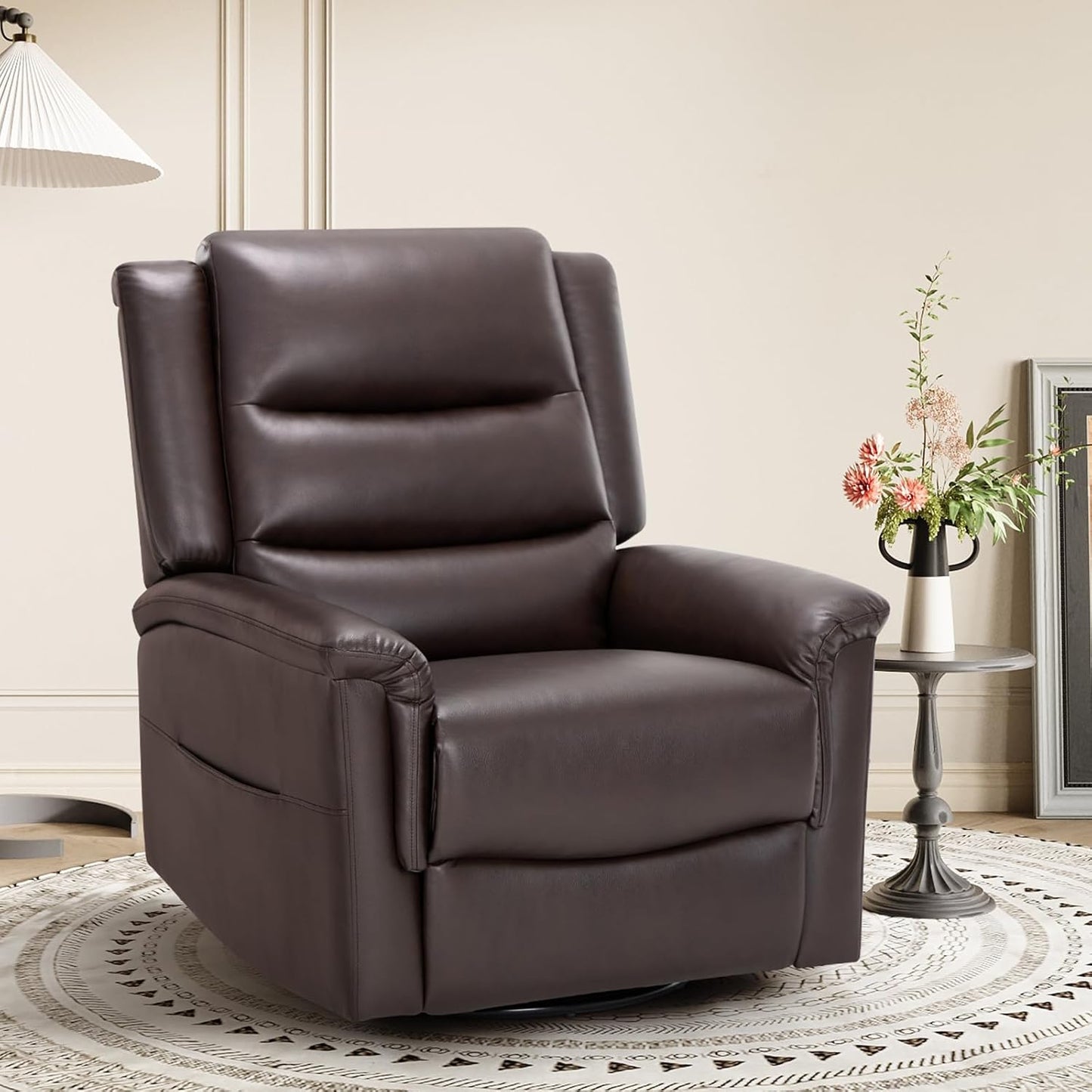COLAMY Oversized Leather Recliner - Plush Comfort!
