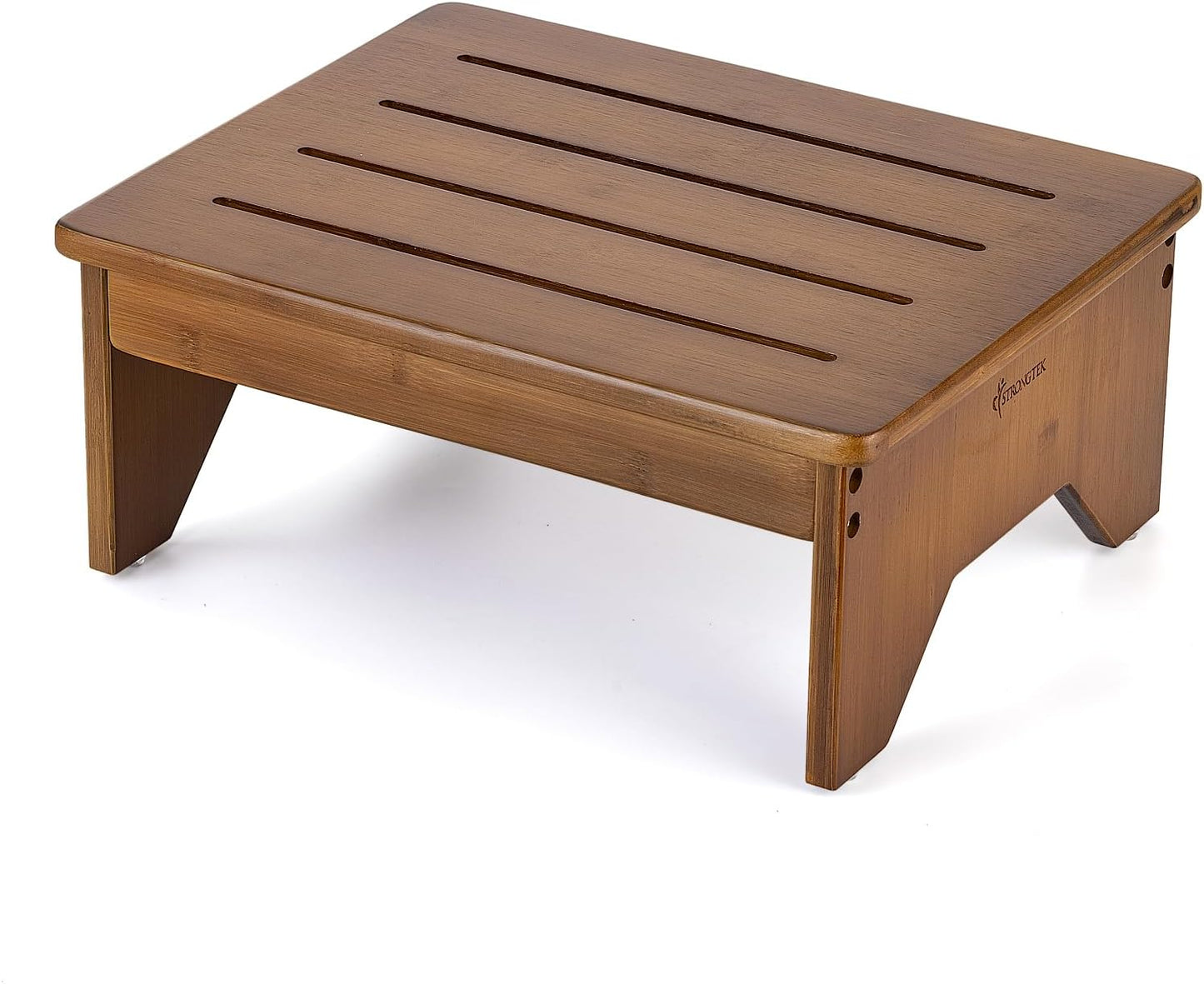 StrongTek Bamboo Bed Step Stool for Adults & Kids - Safe & Sturdy
