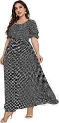 Plus Size Boho Floral Maxi Dress - Shirred Square Neck Comfort