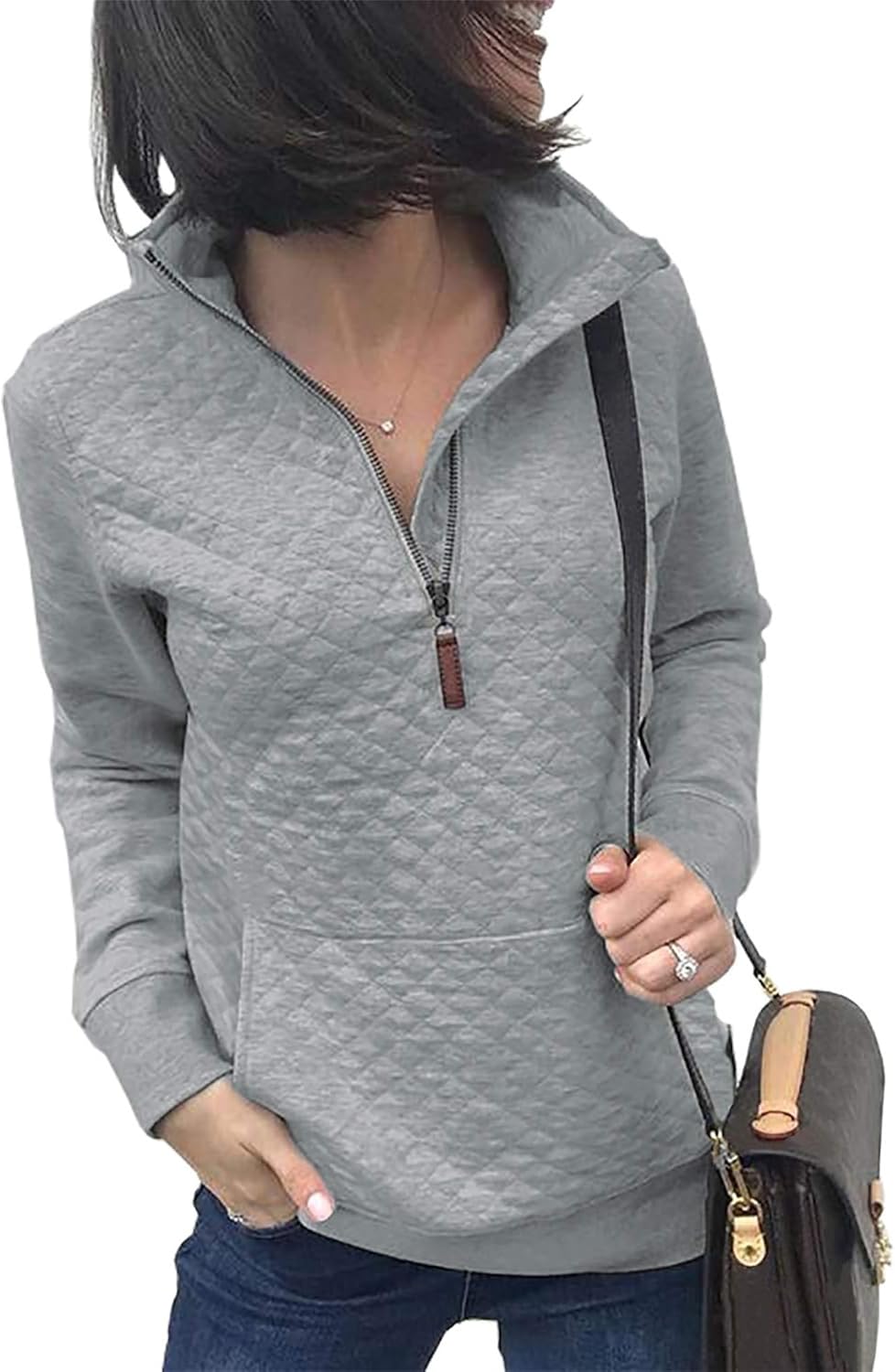 Stylish Lightweight Quilted Pattern Sweatshirts for Women