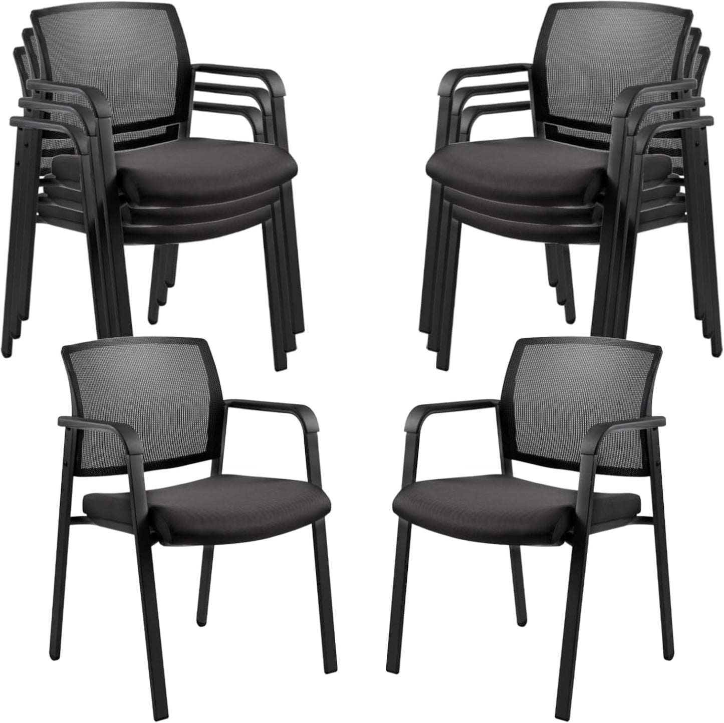 CLATINA Mesh Back Stacking Arm Chairs for Office and School