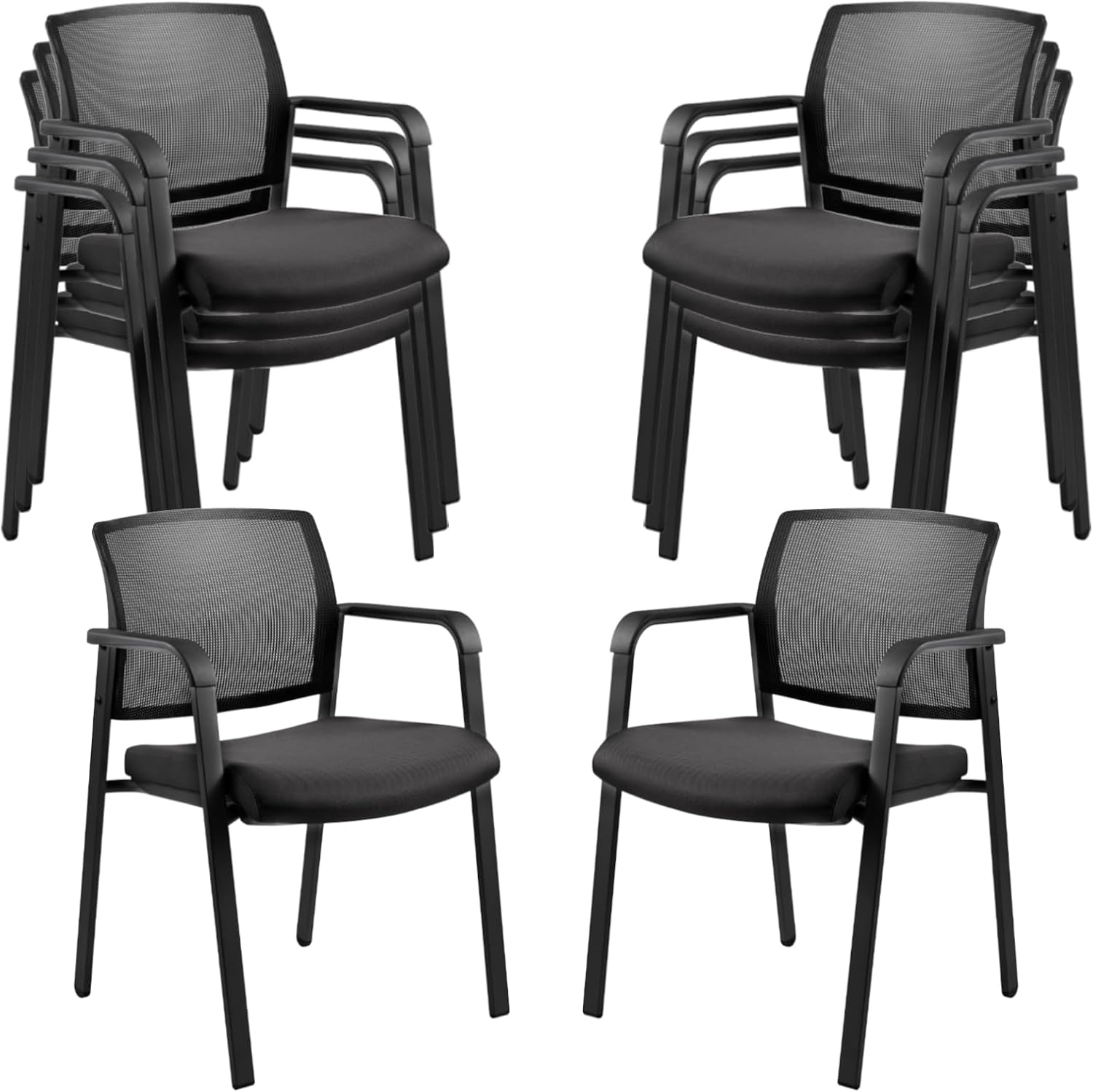 CLATINA Mesh Back Stacking Arm Chairs for Office and School