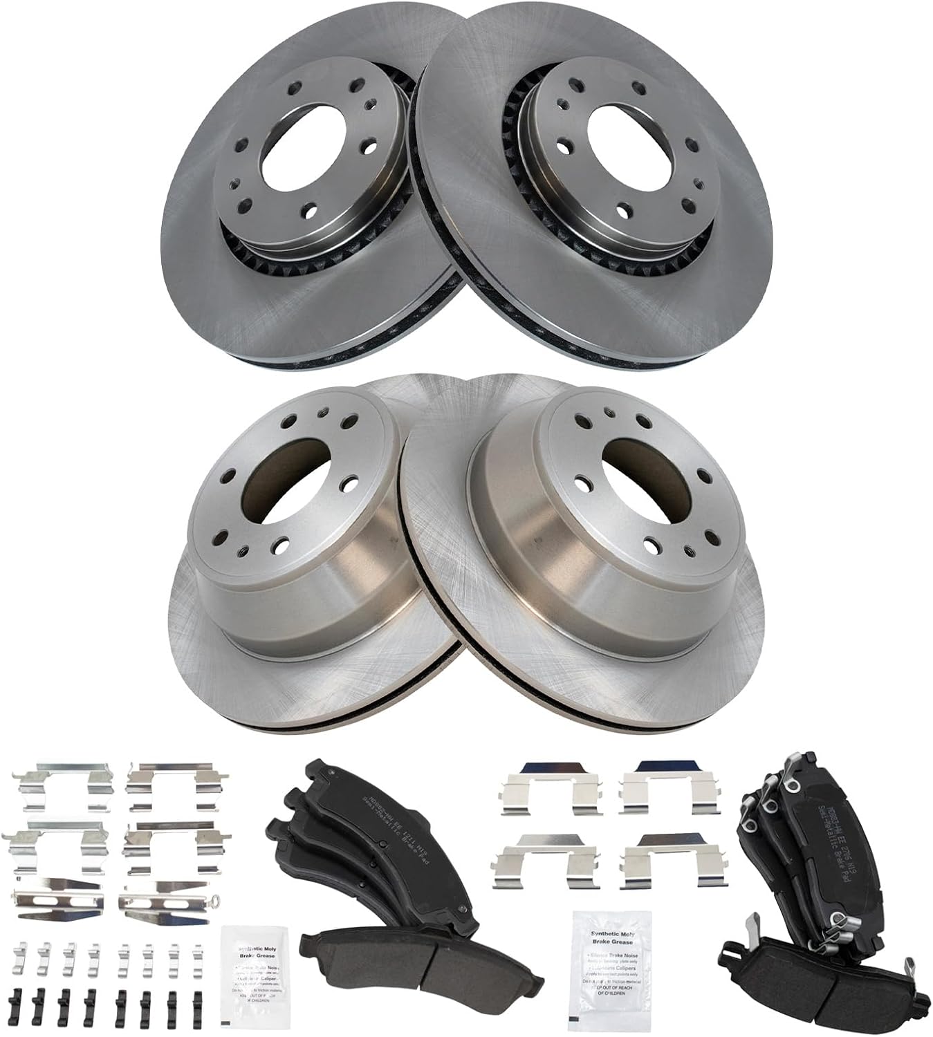 TRQ Front & Rear Brake Pad & Rotor Kit for 05 9-7x & More