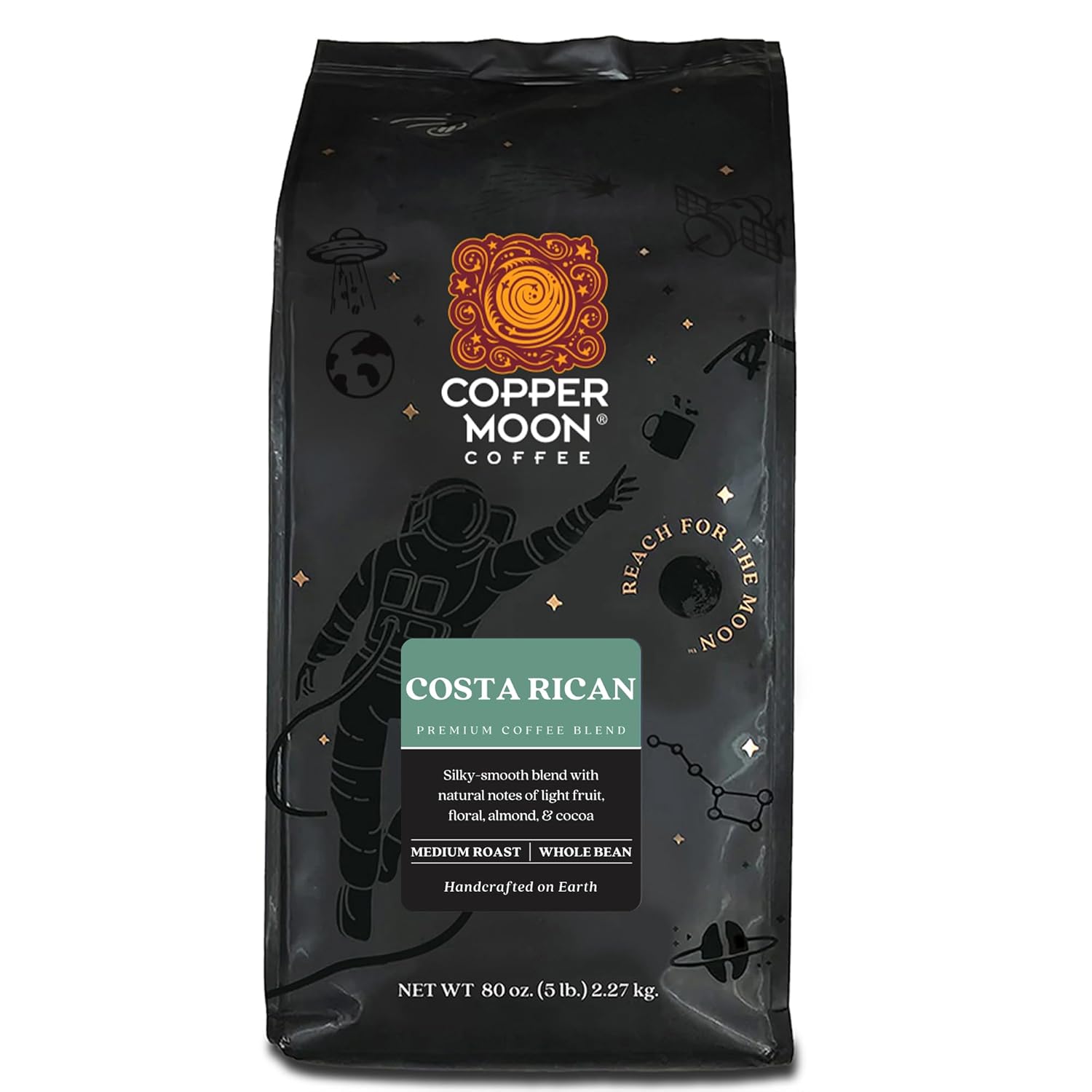 Copper Moon Whole Bean Coffee - Premium Medium Roast Costa Rican