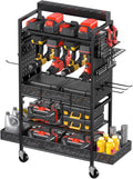 Garage Power Tools Organizer Cart with Charging Station - Rolling Tool