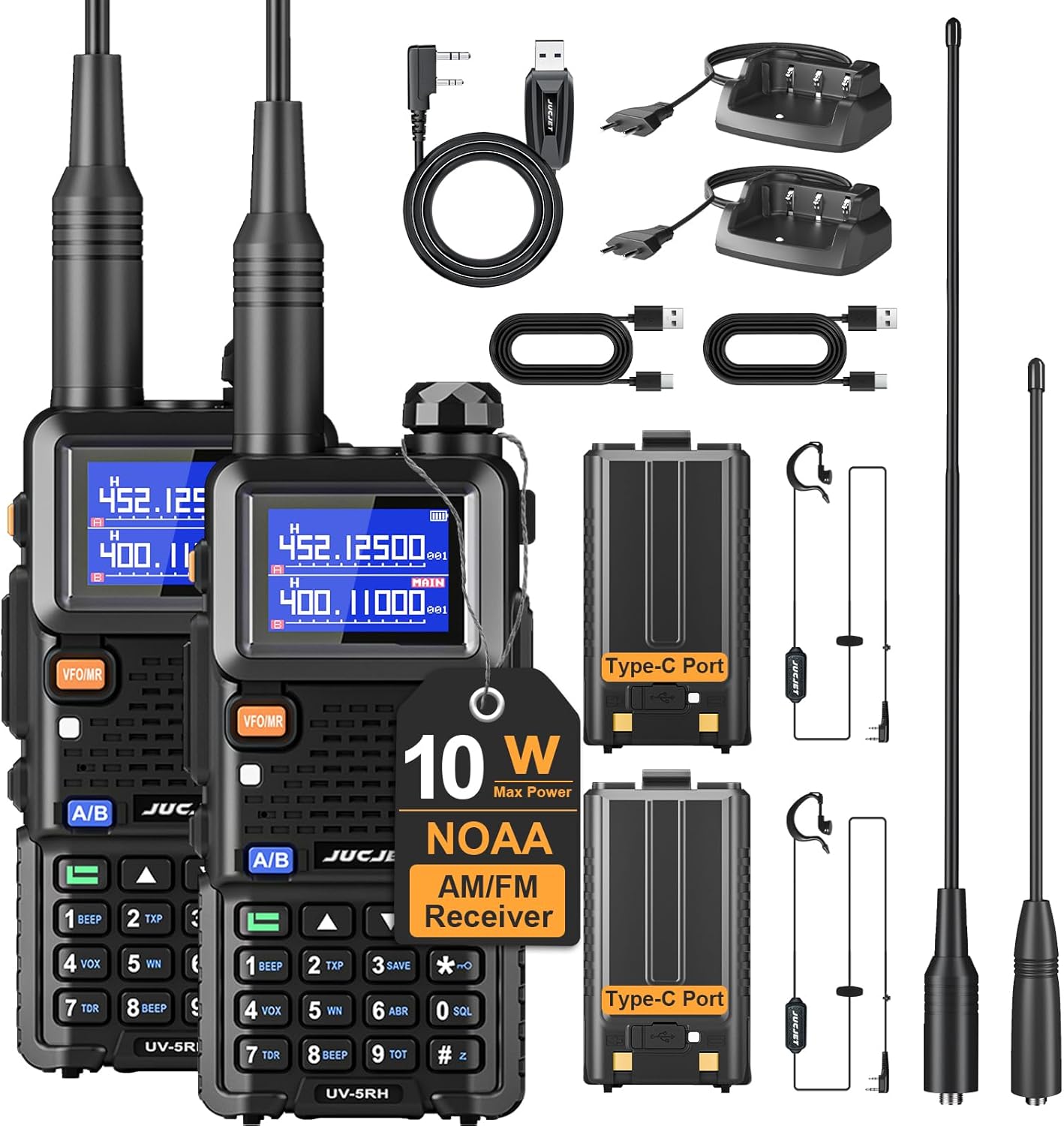 5RH Ham Long Range Radio 10W Walkie Talkies with 999CH