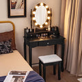 CHARMAID Girls Makeup Vanity Desk with Lights and Storage