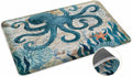 Coastal Blue Sea Octopus Nautical Map Doormat - Large 20x31 in